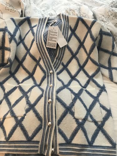 Customer photo review of Argyle Pattern Button Front Cardigan