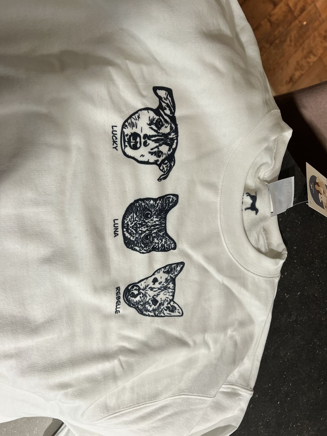 Customer photo review of Custom Pet Crewneck Sweater