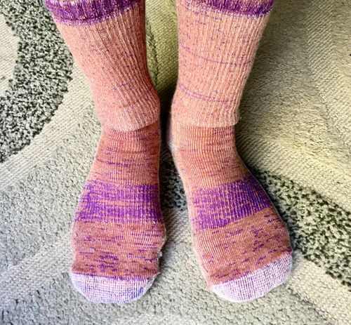 Customer photo review of J.B. Field's "Camper GX" Space Dye 74% Merino Wool Camping Crew Sock