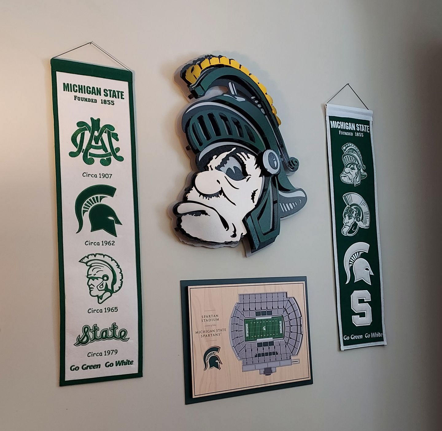 Customer photo review of Michigan State University " Gruff Sparty" 3D Vintage Metal Artwork