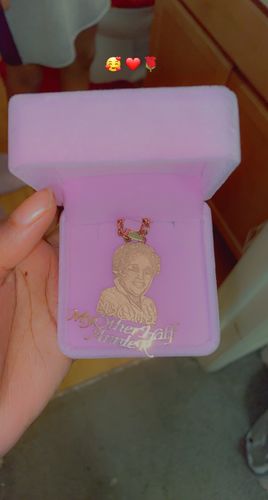 Customer photo review of Lovers Charm™ 18K Custom Engraved Necklace