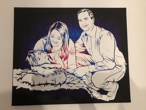Customer photo review of Porträt auf Leinwand zum Selbermalen