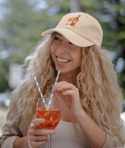 Customer photo review of Let The Good Times Aperol - Cream Dad Hat