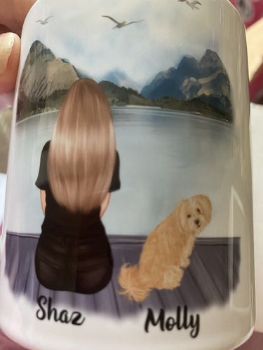 Customer photo review of Girl & Dogs - Life is better with a dog Personalised Mug