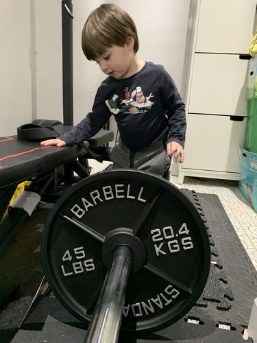 Customer photo review of Cast Iron Olympic Weight Plates