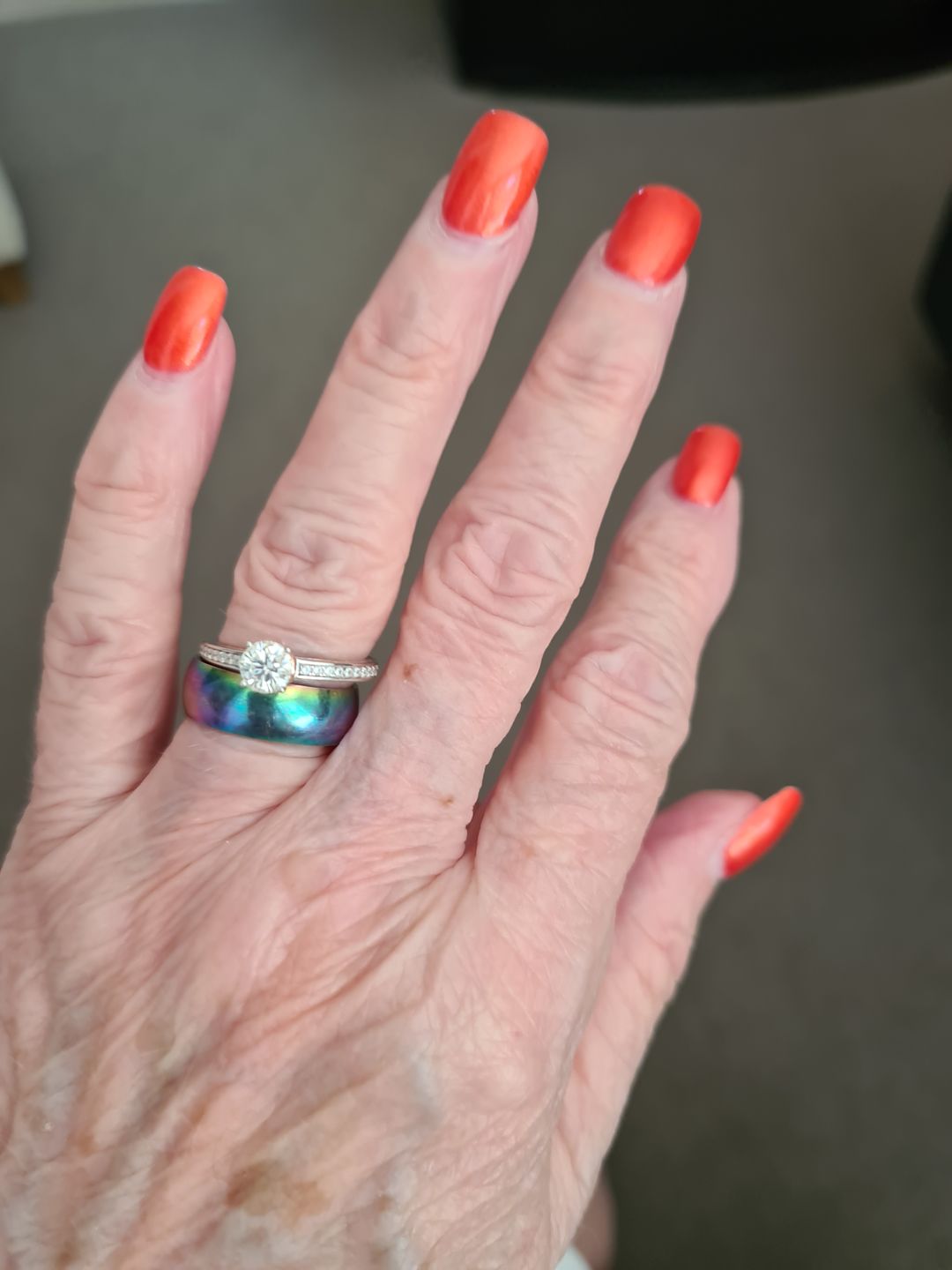 Customer photo review of Moissanite Luxury Two Tone Pave Sterling Silver Ring