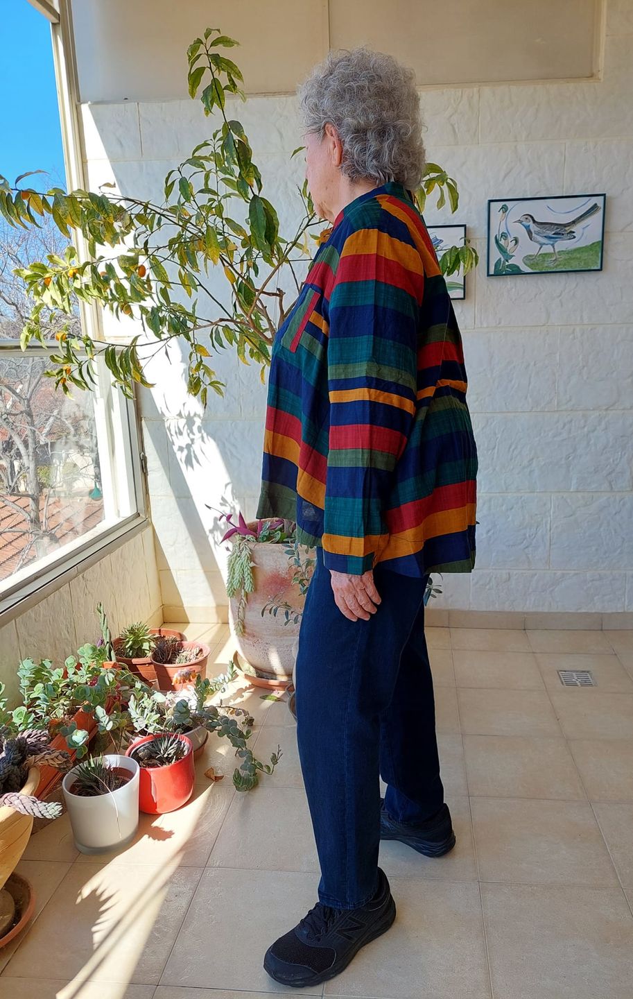 Customer photo review of Plus Size - Vintage Striped Long Sleeve 100%Cotton Shirt