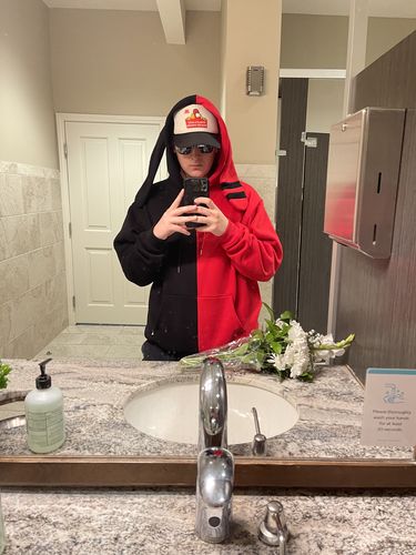 Customer photo review of Bunny Hoodie (LAVENDER/BLACK)