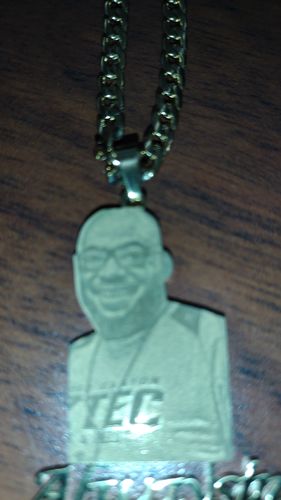 Customer photo review of Lovers Charm™ 18K Custom Engraved Necklace