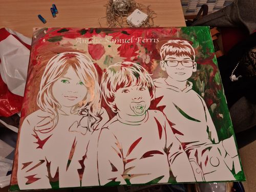 Customer photo review of Porträt auf Leinwand zum Selbermalen