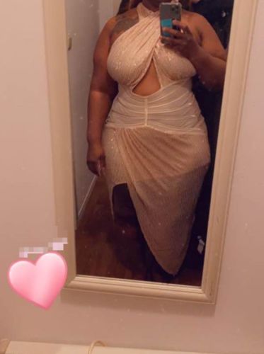 Customer photo review of Sequined Party Cross Over Midi Dress