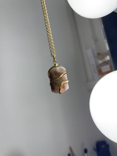 Customer photo review of Sunstone Spiral Pendant