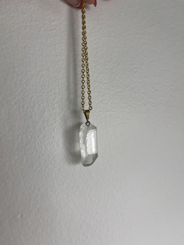 Customer photo review of Quartz Point Pendant- Gold