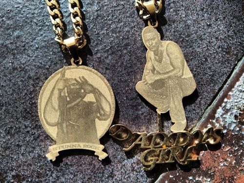 Customer photo review of Lovers Charm™ 18K Custom Engraved Necklace