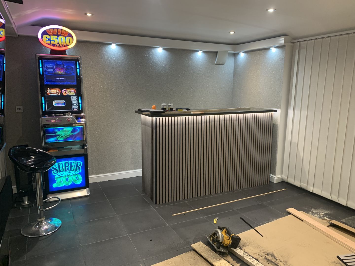 Customer photo review of SlatWall Acoustic Grey Oak