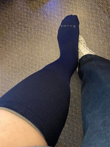 Customer photo review of Knee-High Compression - Dark Blue