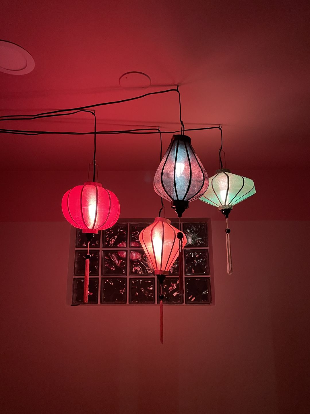 Customer photo review of Star Lantern Black Mini Socket Pendant Light Lamp Cord, E12 Base, Switch, 15 Ft - Electrical Swag Light Kit