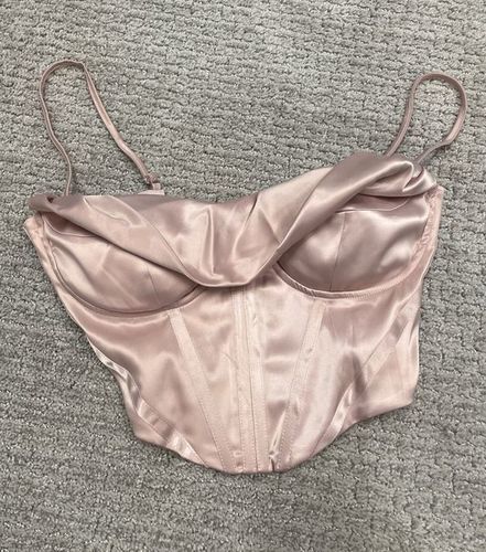 Customer photo review of Aria Satin Cropped Corset Top