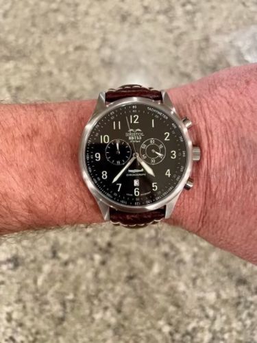 Customer photo review of R6753 - Our Spitfire R6753 Tribute - Stainless Steel, Brush Finish, Brown Leather Band