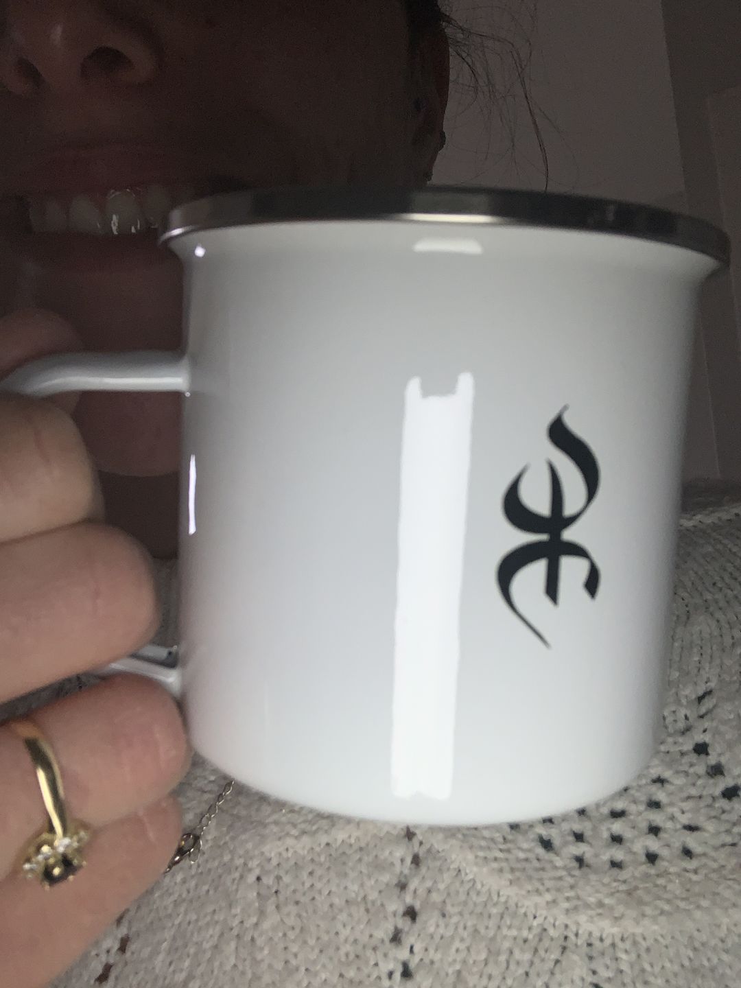 Customer photo review of Mug en métal émaillé Yaz - Made in France