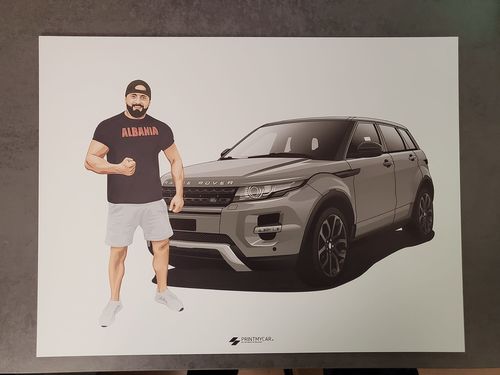 Customer photo review of Dein von Hand gezeichnetes Fahrzeug als Metall Poster