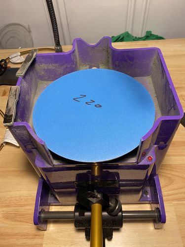 Customer photo review of 6 Inch Hook and Loop Blue Wet / Dry Sharpening Film Sanding Discs, 10 Pack