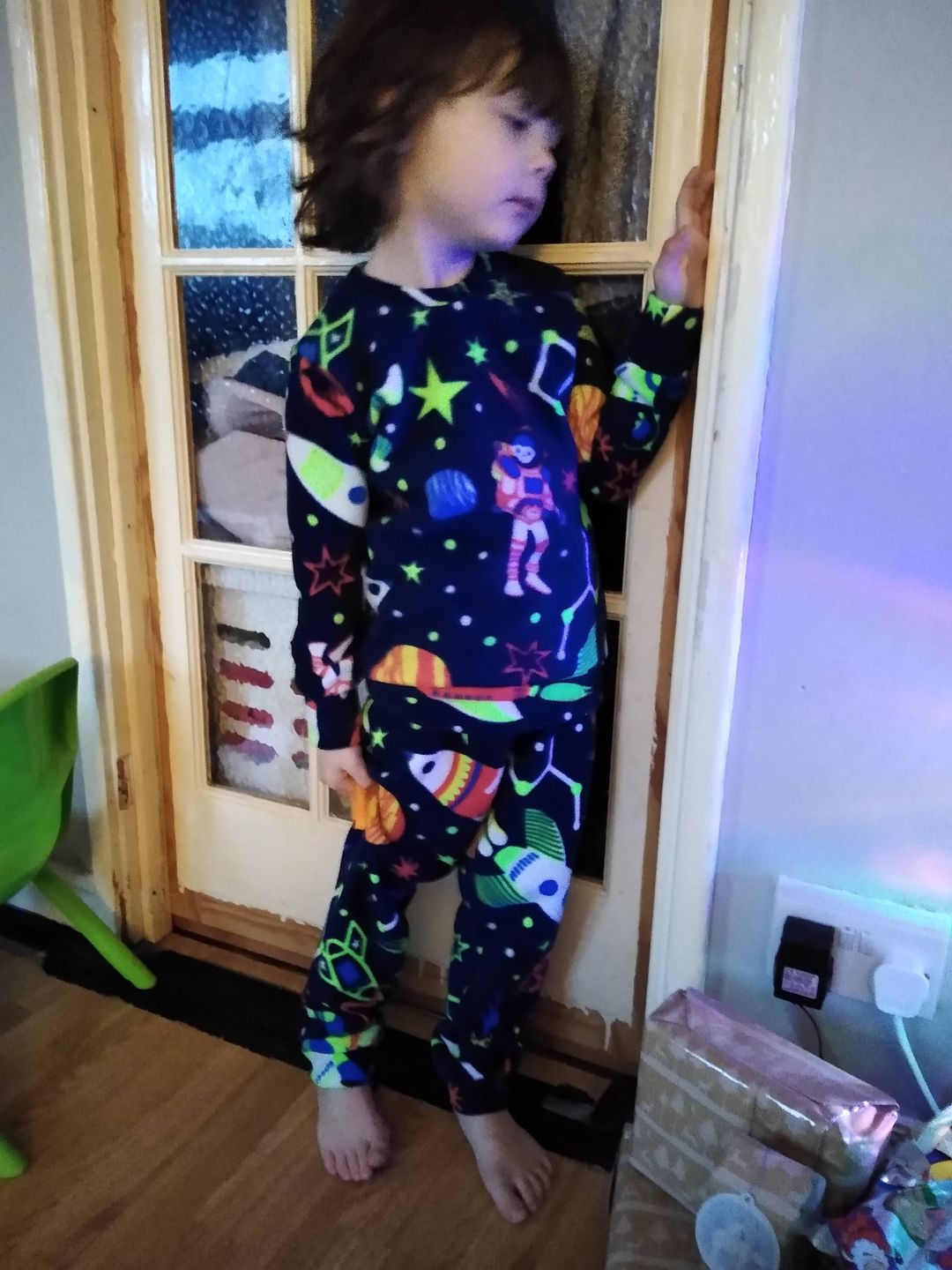Customer photo review of Rockets in Outer Space Anti Pill Polar Fleece Fabric