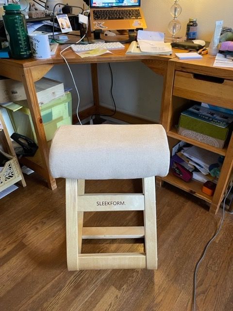 Customer photo review of The Austin Kneeling Chair: Winter Linen