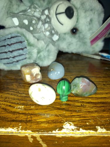 Customer photo review of Malachite, Moss Agate, Tree Agate Trio