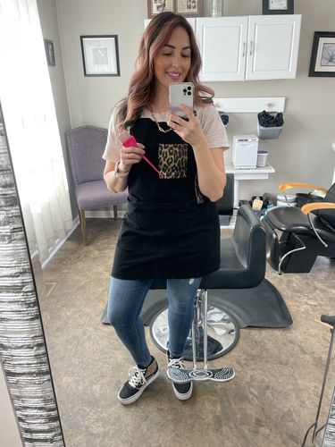 Customer photo review of Leopard Two Tone Apron