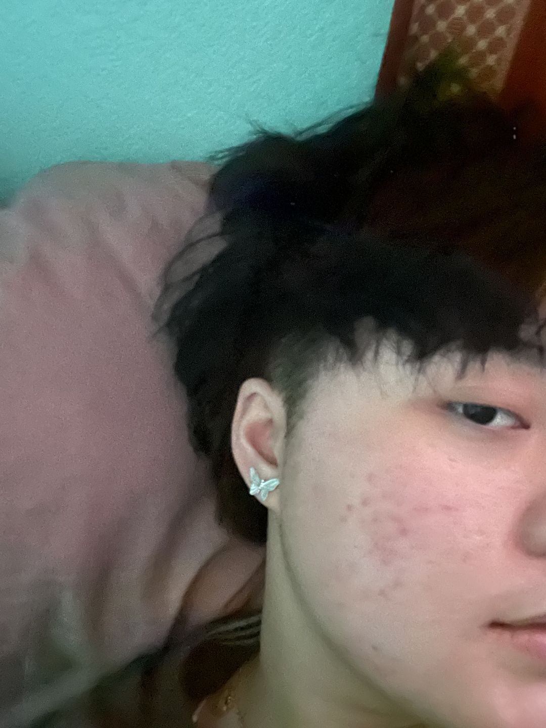 Customer photo review of BUTTERFLY EARRING (STUD)