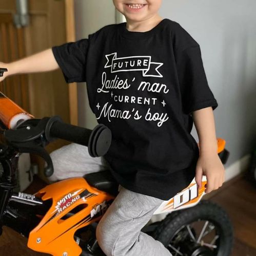 Customer photo review of Future Ladies Man Current Mama's Boy T-Shirt