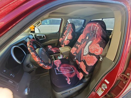 Customer photo review of Madara Akatsuki Car Seat Covers Custom Anime Naruto Car Accessories