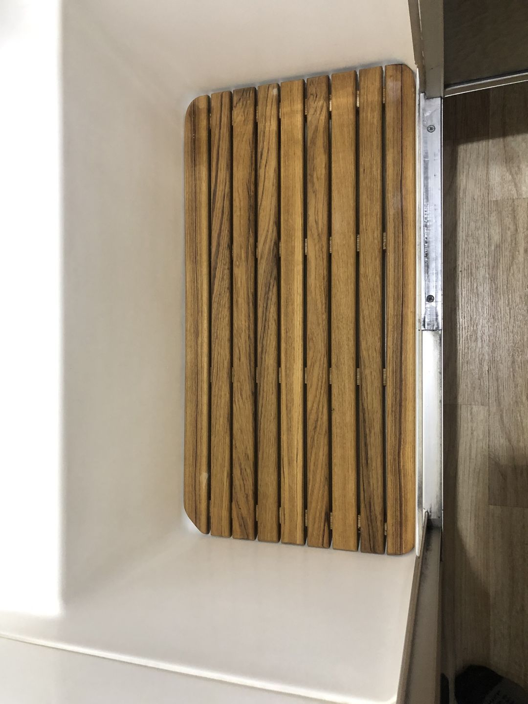 Customer photo review of 25RB / 28RB Airstream Teak Shower Mat
