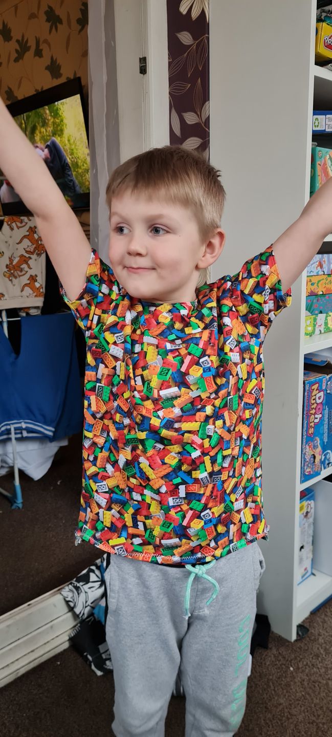 Customer photo review of Lego Blocks Cotton Jersey Fabric