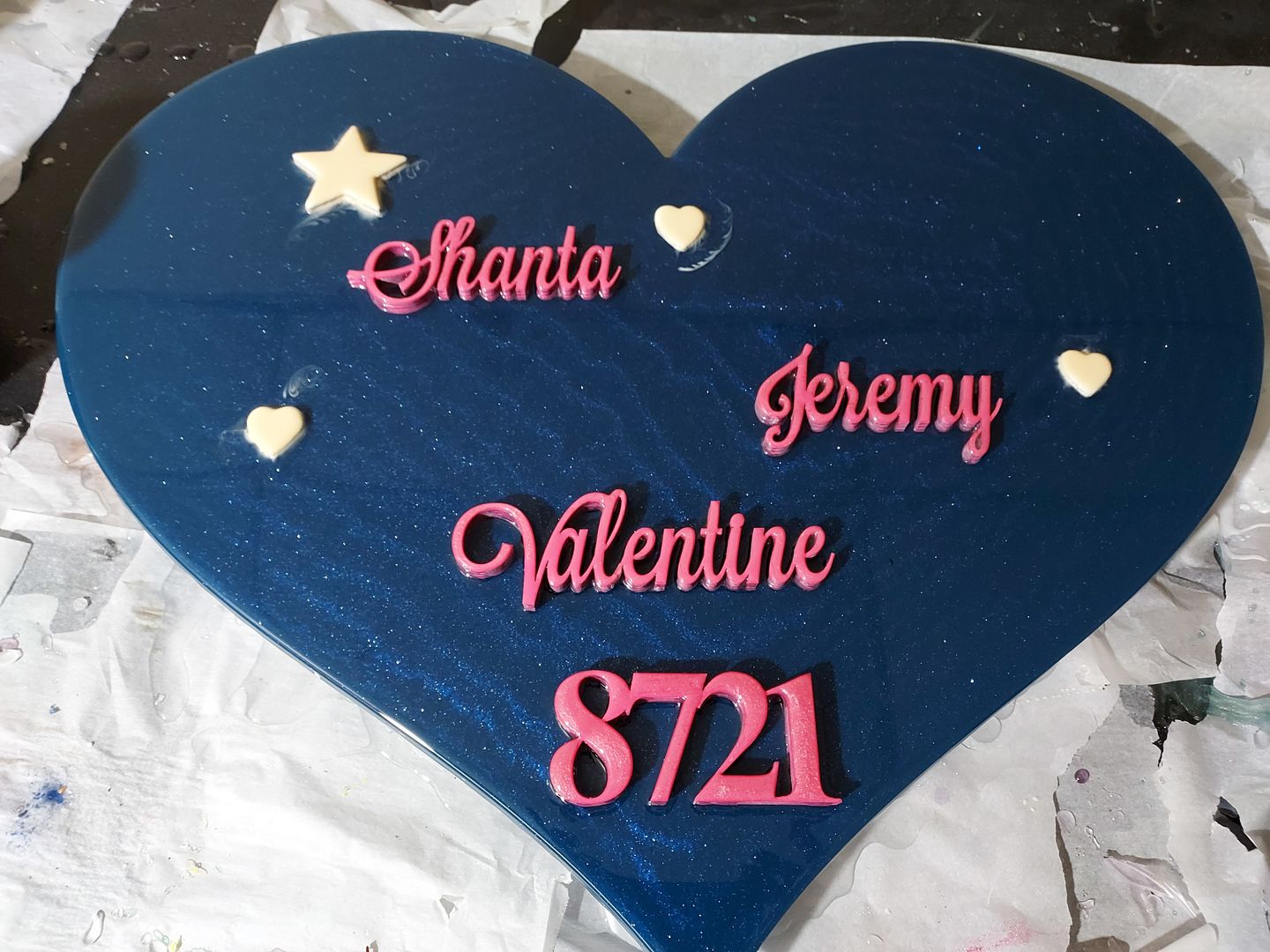 Customer photo review of Unfinished Wooden Round Classic Heart Shape up to 24" DIY Valentines Day Wedding Shower