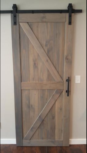 Customer photo review of 6.6ft Sliding Barn Door Hardware Carbon Steel Single Door Kit, J Shape