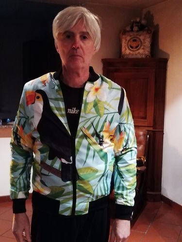 Customer photo review of Aloha Keel-Billed Toucan Print Men's Bomber Jacket