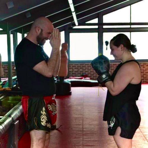 Customer photo review of Black Leopard Print Boxing Gloves