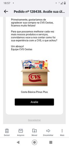Customer photo review of Cesta Básica Pinus Plus