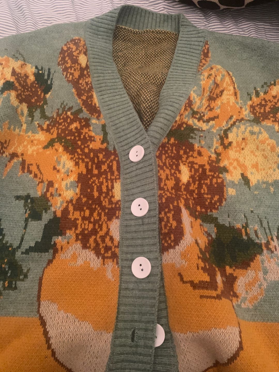 Customer photo review of Van Gogh Vintage Cardigan Knit Sweater