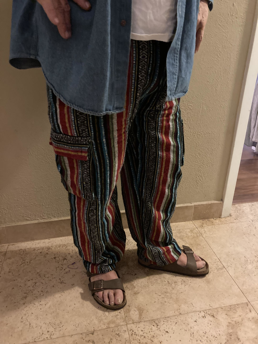 Customer photo review of Woven Cotton Cargo Pants