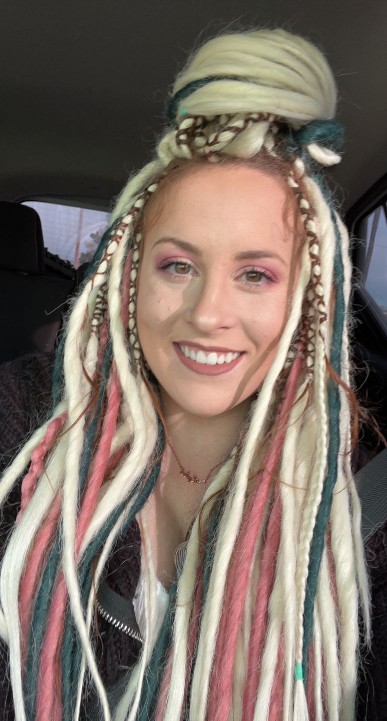 Customer photo review of Peacock  - (1 pack of 5 Dreads)