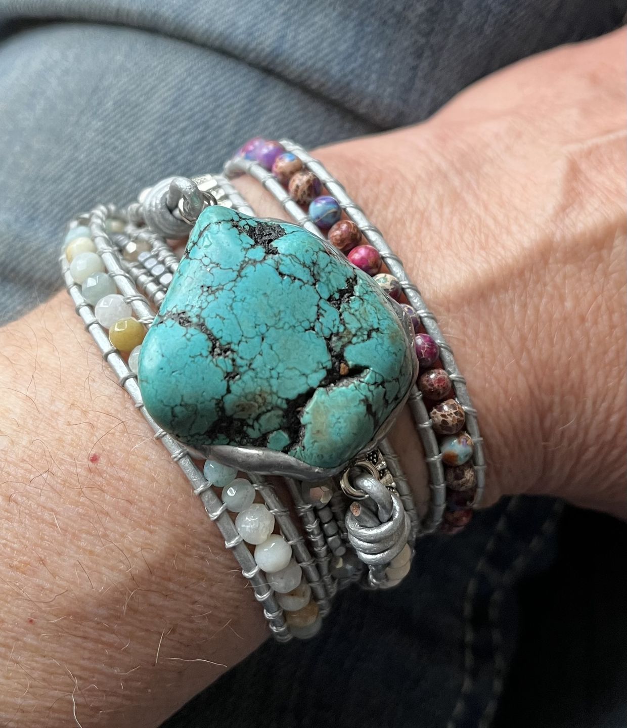 Customer photo review of Healing Turquoise Protection Wrap Bracelet