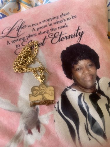 Customer photo review of Lovers Charm™ 18K Custom Engraved Necklace