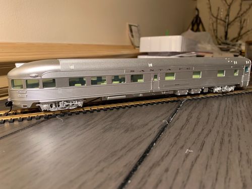 Customer photo review of WalthersMainline 910-30352 85' Budd Observation - Ready To Run -- Santa Fe (silver), HO Scale