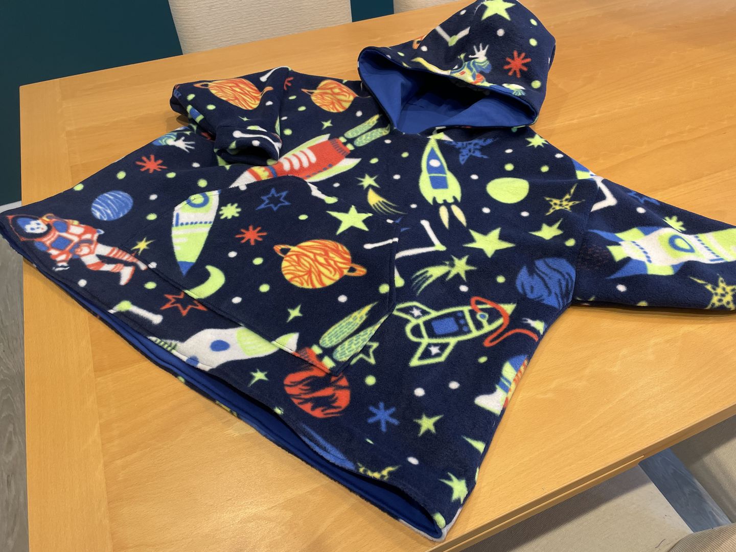 Customer photo review of Outer Space Rockets Anti Pill Polar Fleece Fabric