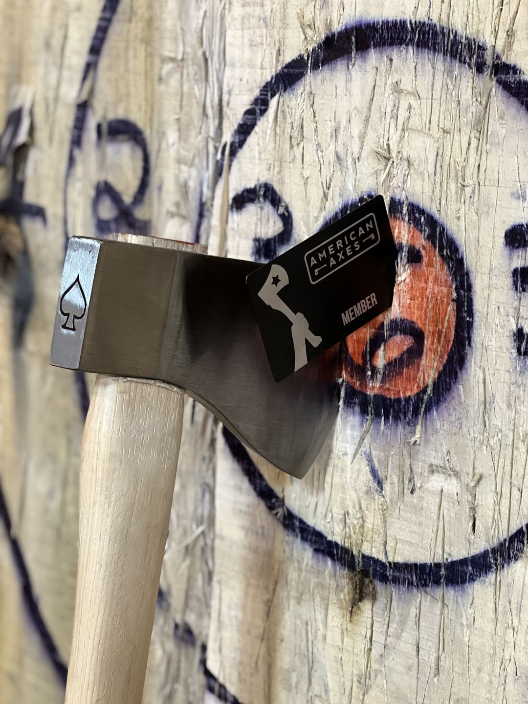 Customer photo review of Ace of Spades Throwing Axe (3rd Generation)