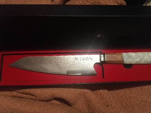 Customer photo review of Cuchillo Kiritsuke Acero Damasco Japonés