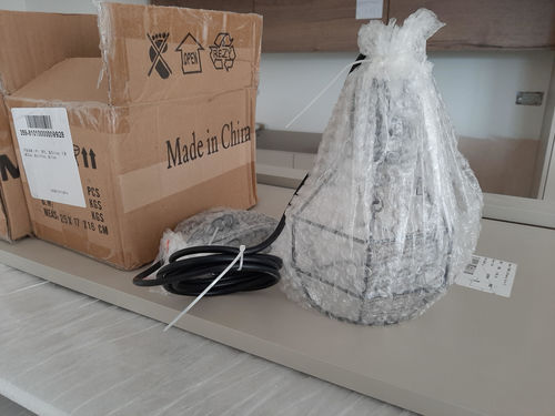 Customer photo review of Vintage Cage 1 - Light Single Geometric Pendant Light